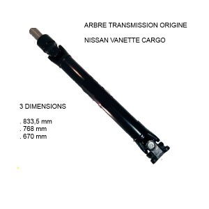NISSAN VANETTE SERENA CARGO ARBRE TRANSMISSION COMPLET 832 mm