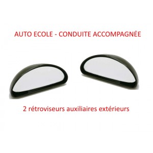 KIT 2 RETROVISEURS AUXILIAIRES EXTERIEURS CONDUITE ACCOMPAGNEE AUTO ECOLE MIROIR SECURITE  mirroir additionnel