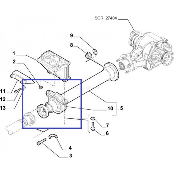 Support Arbre Transmission Fast FT28062 - Compatible Iveco Daily 90 - Diamètre 45mm